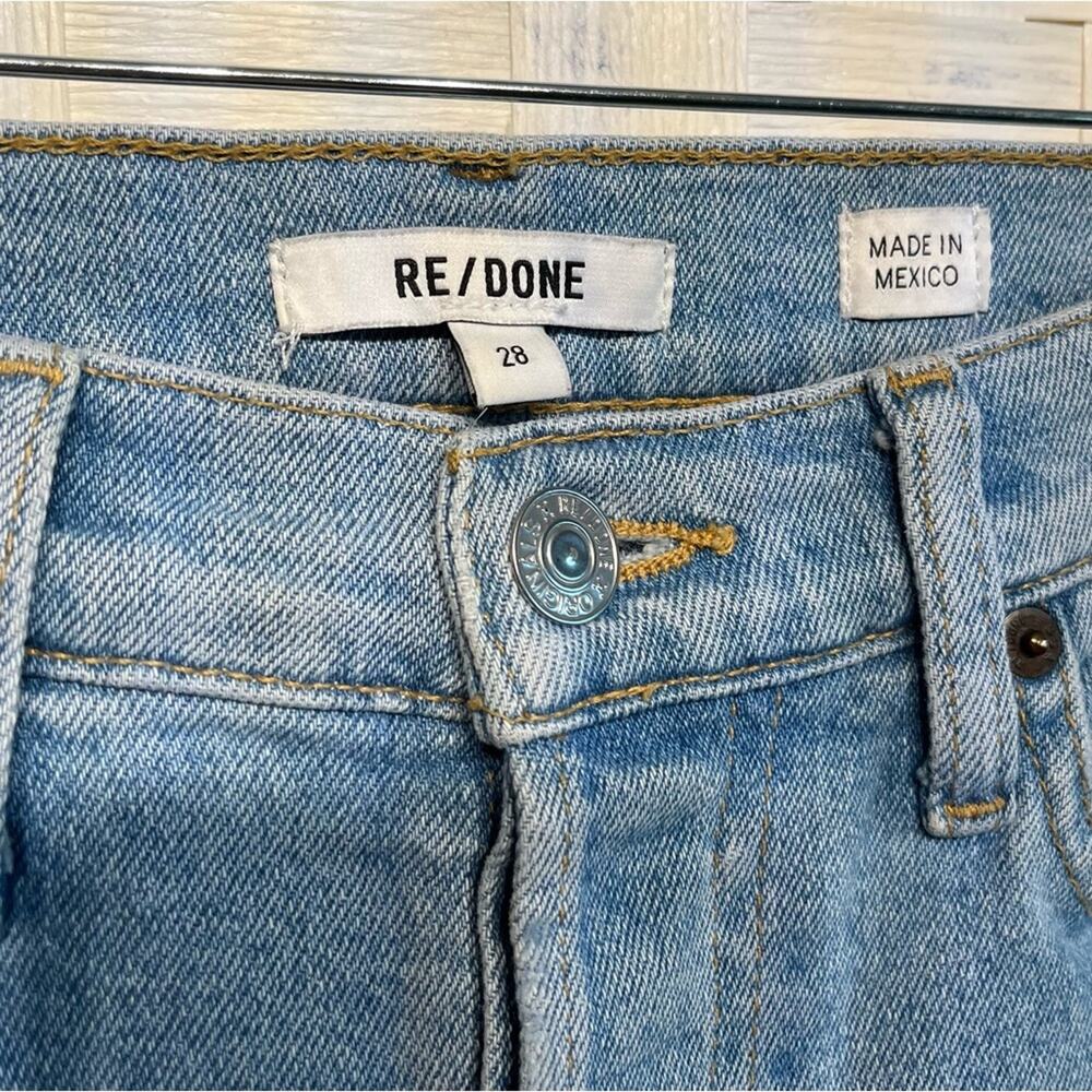 Re/Done Women’s 90’s High Rise Ankle Crop Denim Jeans‎ Size 28 Distressed Hem - Picture 7 of 11